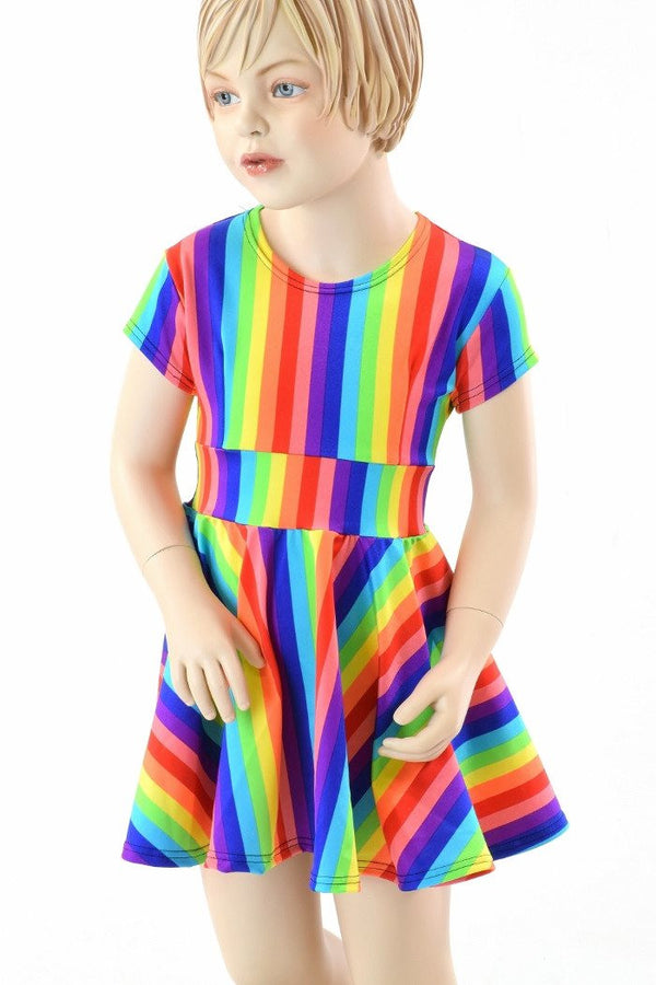 Girls Rainbow Skater Dress - 3