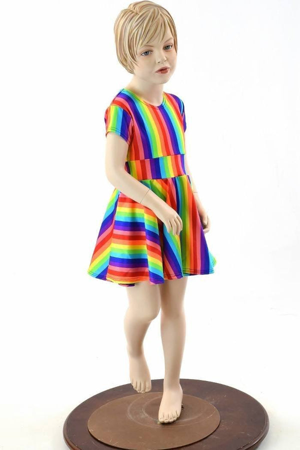 Girls Rainbow Skater Dress - 9