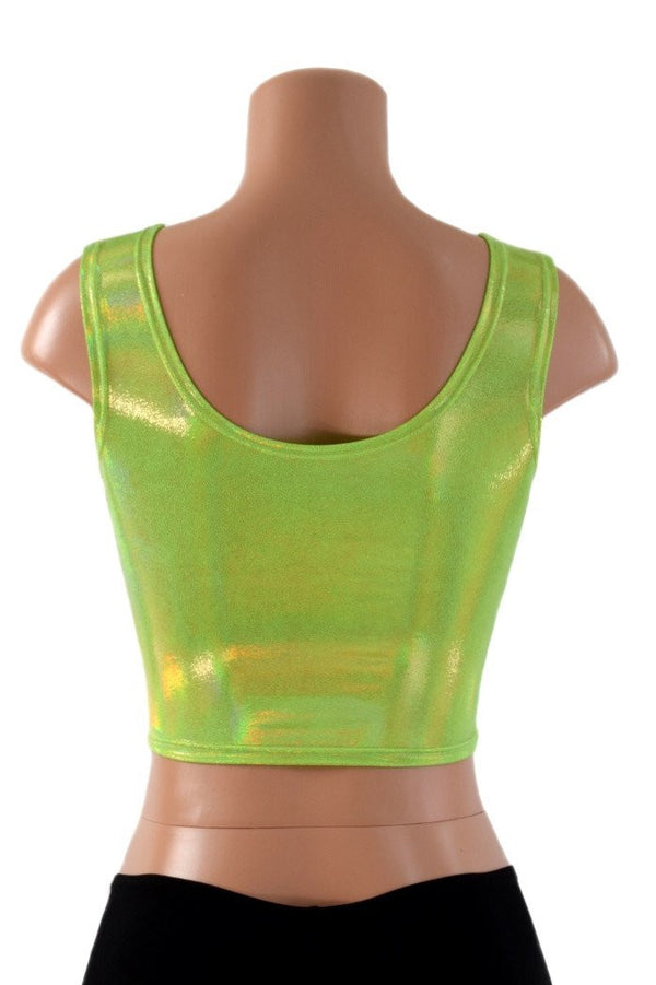 Lime Holographic Crop Top - 4