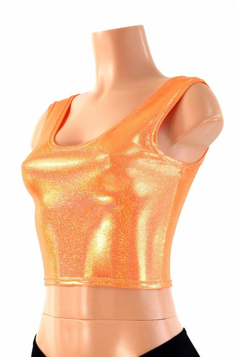 Orange Sparkly Tank Crop - Coquetry Clothing