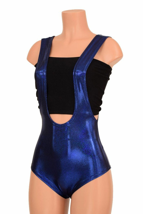 Blue Sparkly Jewel Suspender Romper - 5