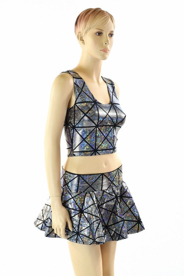 Cracked Tiles Crop & Skirt Set - 2