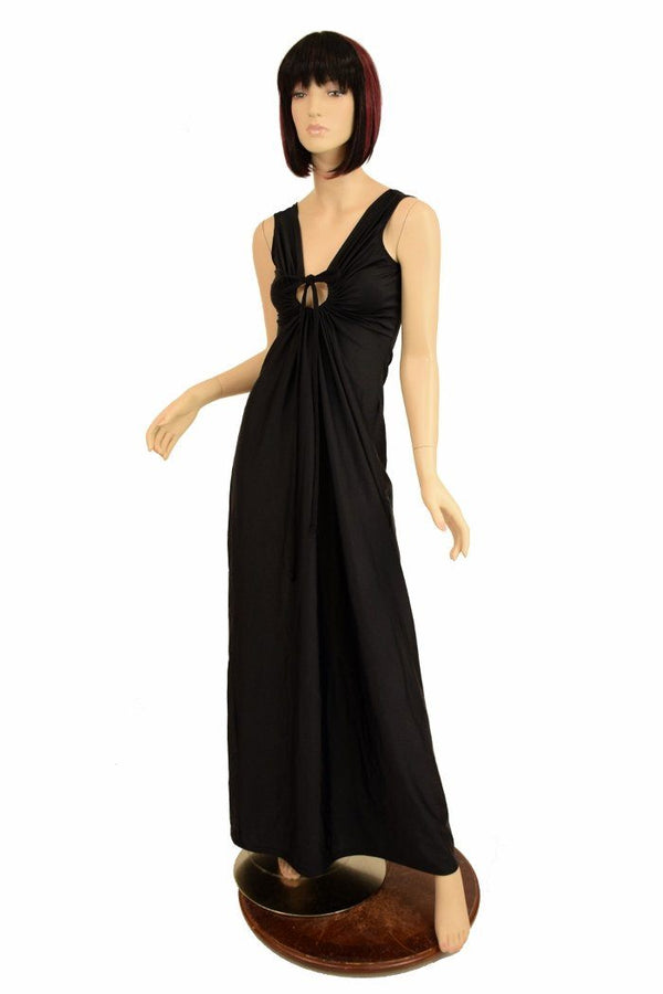 Smooth Black Grecian Gown - 5