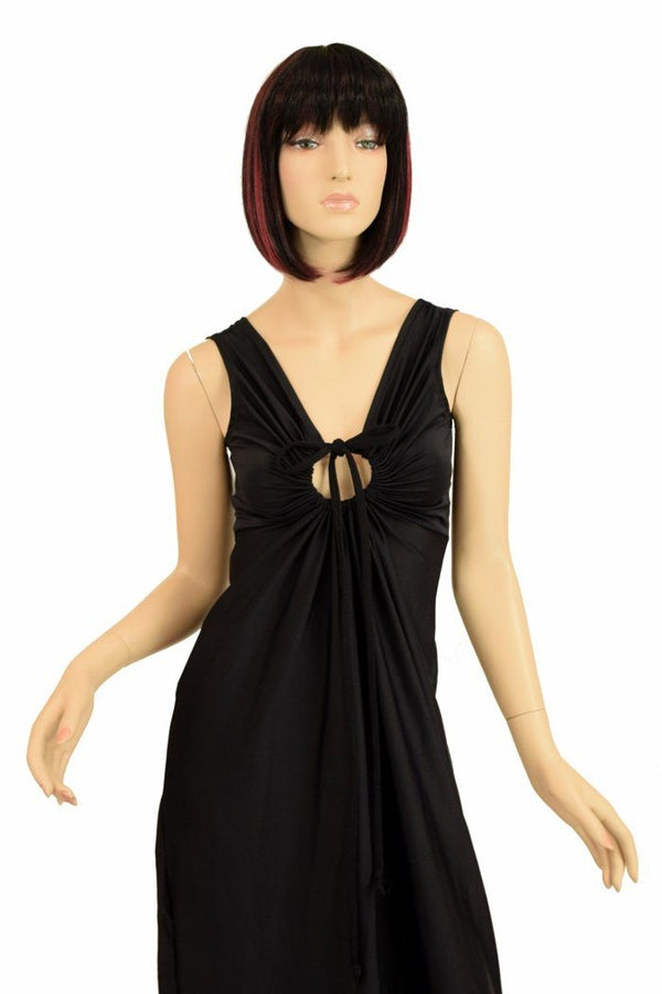 Smooth Black Grecian Gown - 6