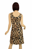 Leopard Print A-line Drawstring Keyhole Dress - 3