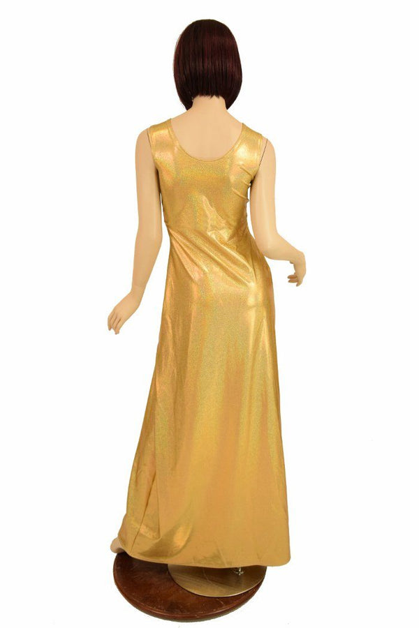 Gold Sparkly Grecian Gown - 4