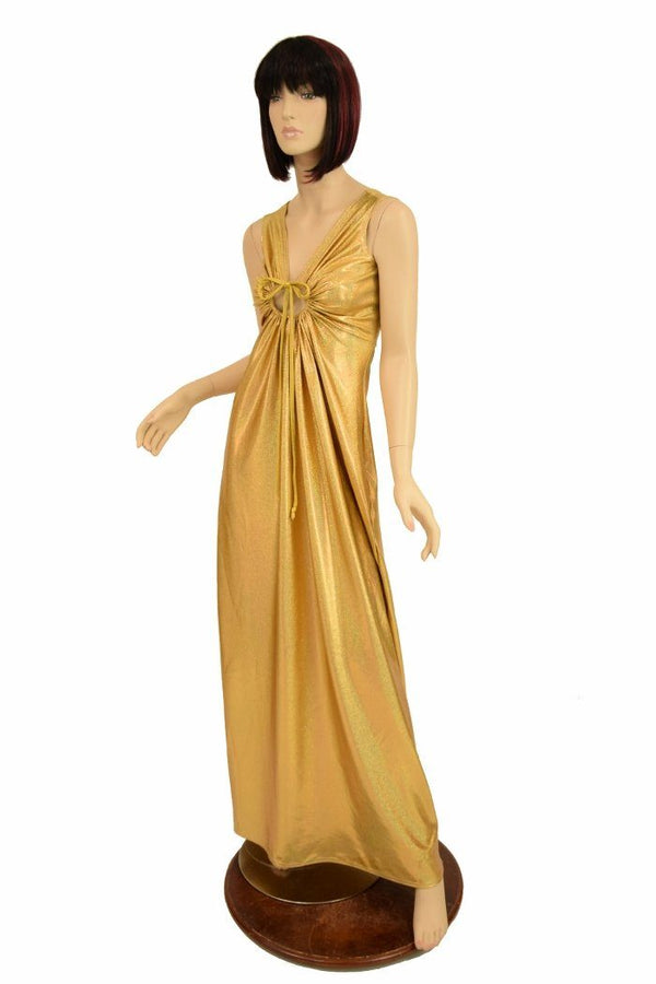 Gold Sparkly Grecian Gown - 5