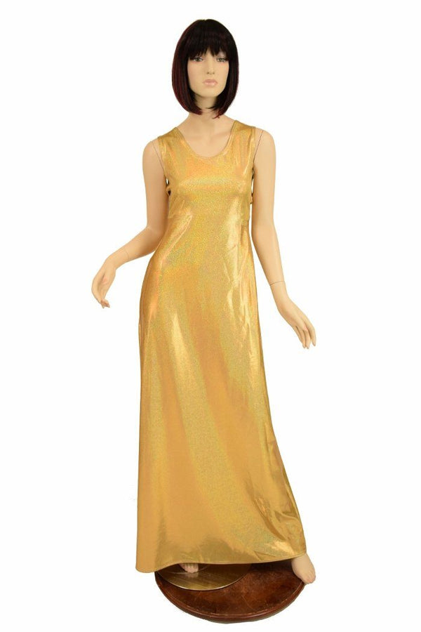 Gold Sparkly Grecian Gown - 6