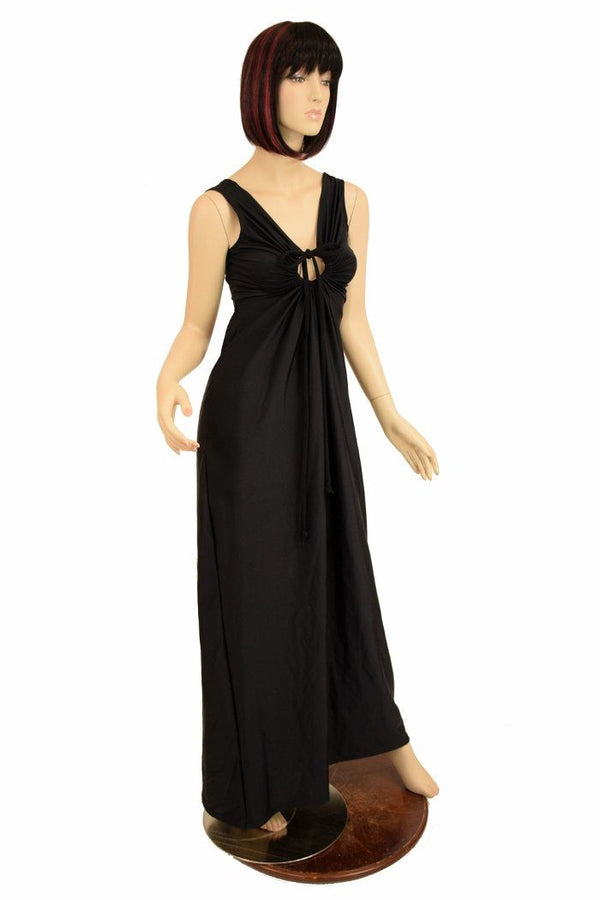 Smooth Black Grecian Gown - 3