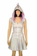 Silvery White Dragon Hoodie & Skirt Set - 2