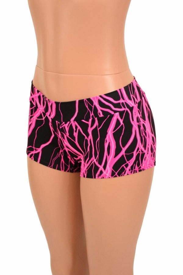 UV Glow Pink Lightning Lowrise Shorts - 4