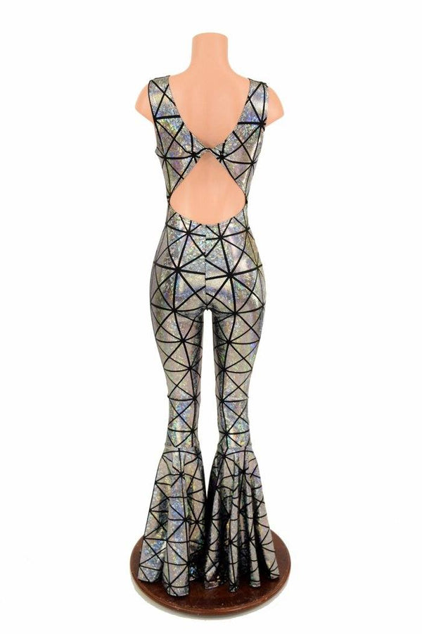 Twist Back Bell Bottom Flare Catsuit - 4