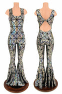 Twist Back Bell Bottom Flare Catsuit - 1