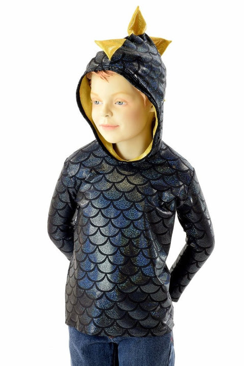 Childrens Black & Gold Dragon Hoodie - Coquetry Clothing