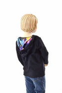 Childrens Black Soft Knit Galaxy Hoodie - 7
