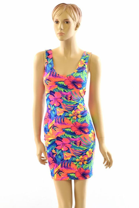 Tahitian Floral Tank Dress - Coquetry Clothing