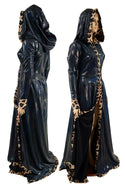 Open Front Breakaway Snap Gown with Reaper Hood and Leopard Trim - 1