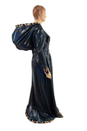 Open Front Breakaway Snap Gown with Reaper Hood and Leopard Trim - 10