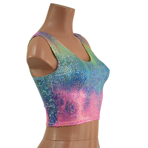 Rainbow Shattered Glass Crop Tank - Coquetry Clothing