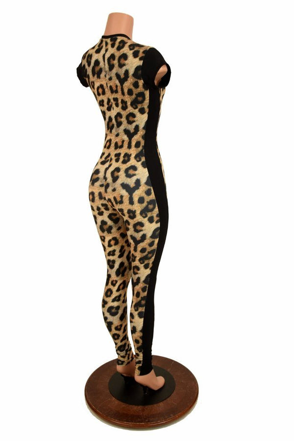 Leopard Catsuit with Side Panels - 4