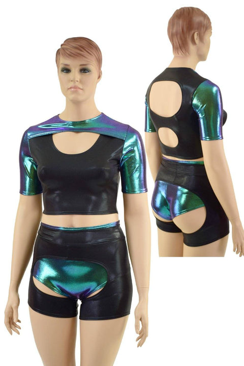 3PC Nirvana Set in Scarab and Black Mystique - Coquetry Clothing