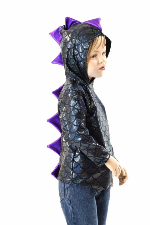 Childrens Black & Purple Dragon Hoodie - Coquetry Clothing