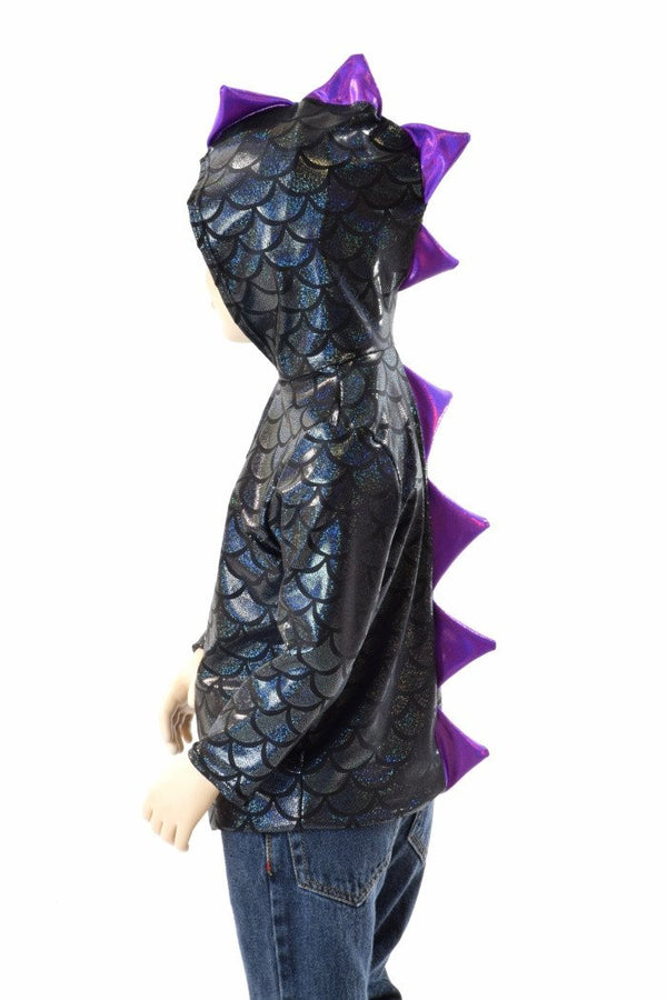 Childrens Black & Purple Dragon Hoodie - 5