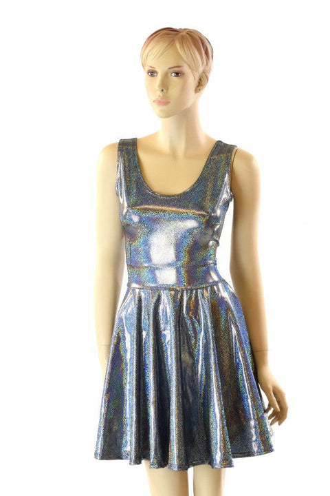 Silver Holographic Tank Dress - Coquetry Clothing