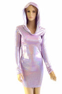 Lilac Long Sleeve Hoodie Dress - 1