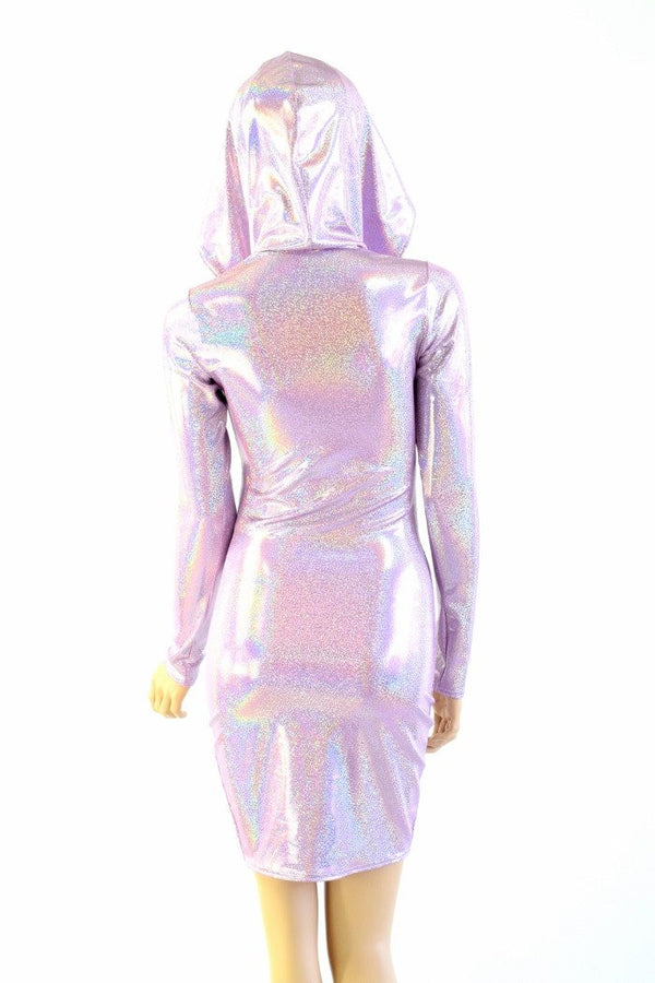Lilac Long Sleeve Hoodie Dress - 5