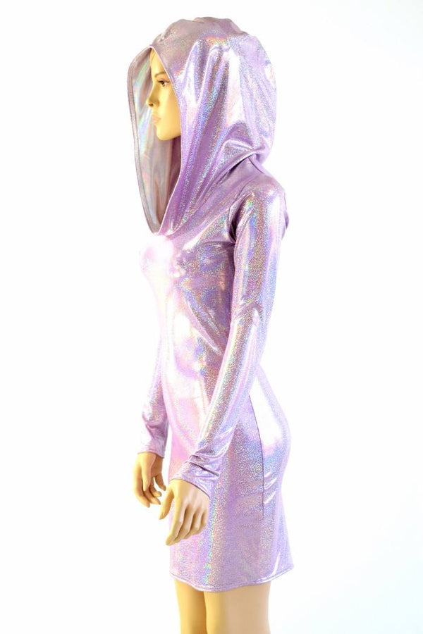 Lilac Long Sleeve Hoodie Dress - 4