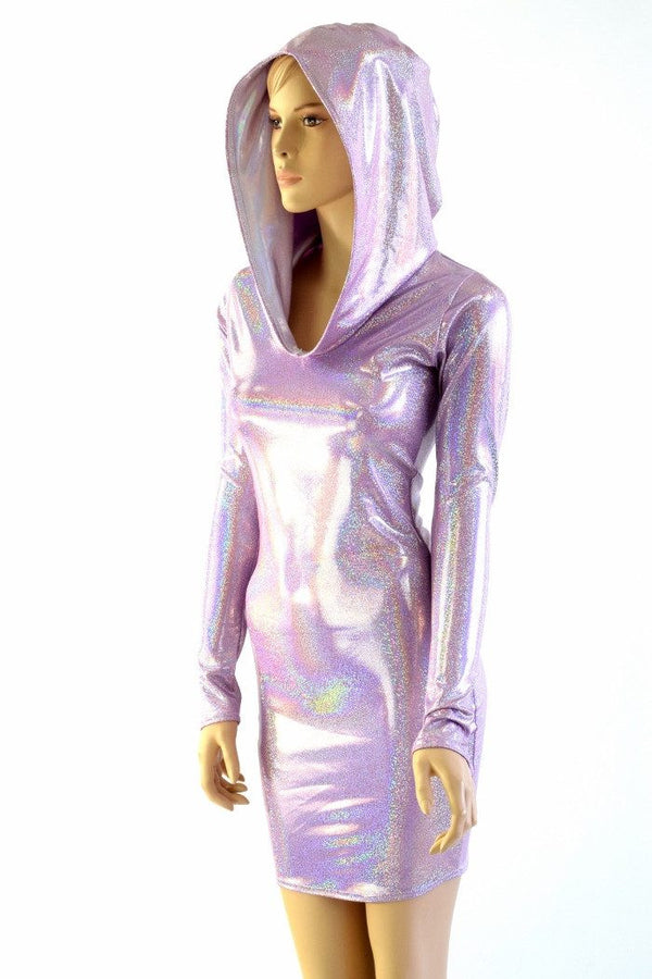 Lilac Long Sleeve Hoodie Dress - 3