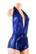 "Josie" Romper in Royal Blue Sparkly Jewel Holographic - 2