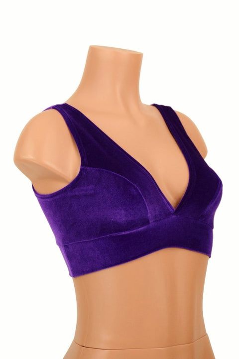 Starlette Bralette in Purple Velvet - Coquetry Clothing