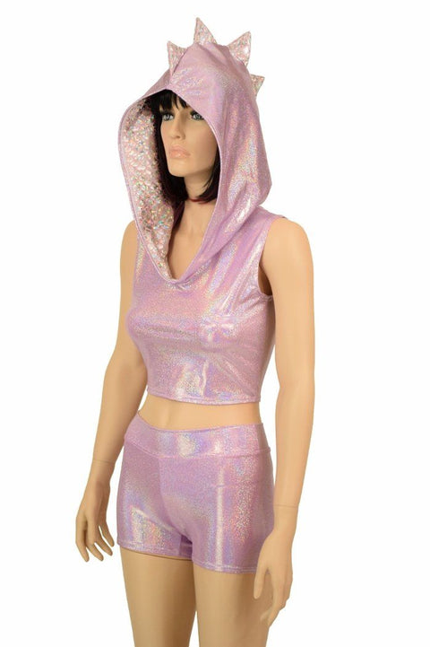 Lilac & Pink Dragon Hoodie & Shorts Set - Coquetry Clothing