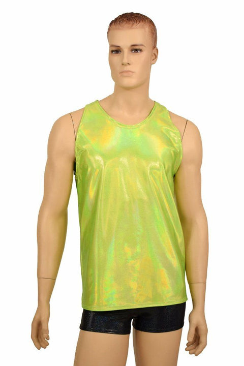 Mens Lime Holo Muscle Tank - Coquetry Clothing