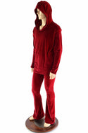 "Santa in the Hood" Mens Red Velvet Shirt and Pants Set - 4