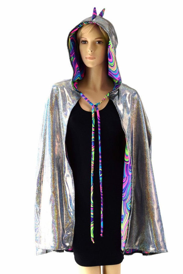 Reversible Spiked Hooded Cape - 1