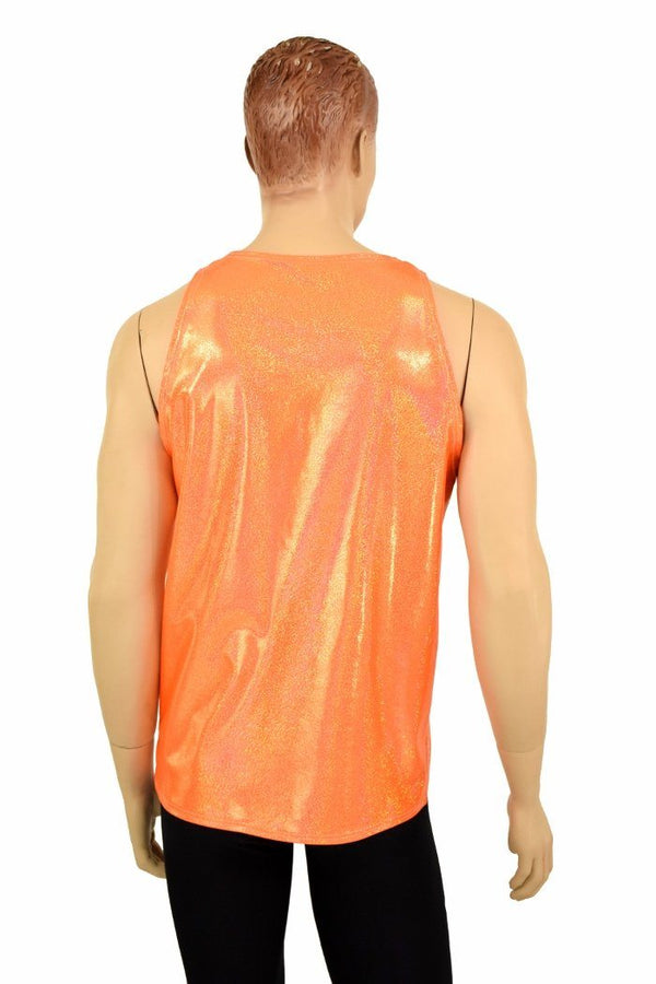 Mens Orange Sparkly Jewel Muscle Tank - 4