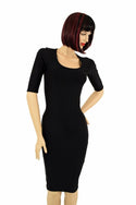 Black Zen Half Sleeve Wiggle Dress - 1