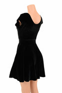 Black Velvet Skater Dress - 5