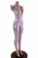 Lilac Flip Sleeve Plunging V Catsuit - 3