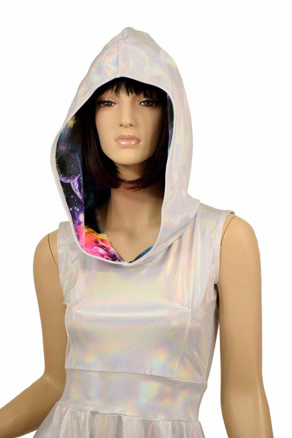 Flashbulb & Galaxy Hoodie Skater Dress - 6