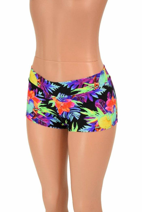 UV Glow Sonic Bloom Lowrise Shorts - Coquetry Clothing