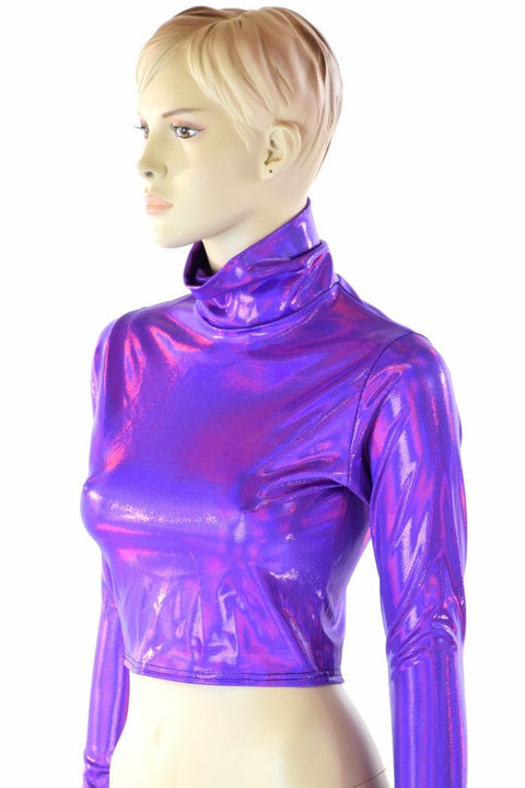 Grape Turtle Neck Crop - Coquetry Clothing