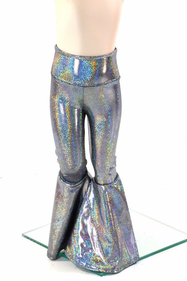 Kids Silver Holo Bell Bottom Flares - 2