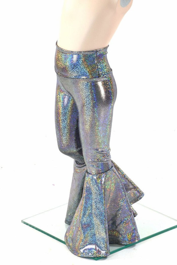 Kids Silver Holo Bell Bottom Flares - 3