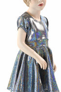 Girls Silver Holographic Party Dress - 6