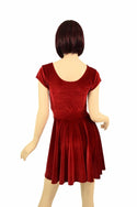 Red Velvet Skater Dress - 5