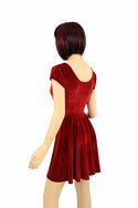Red Velvet Skater Dress - 4